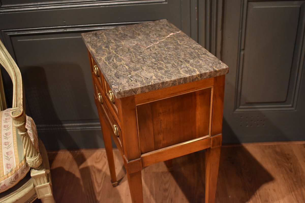 Chevet de style Louis XVI en noyer-photo-4