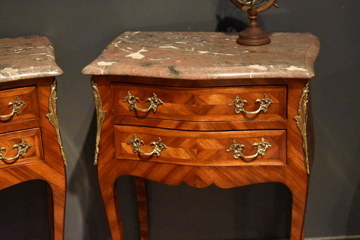 Pair Of Marquetry Nightstands-photo-3