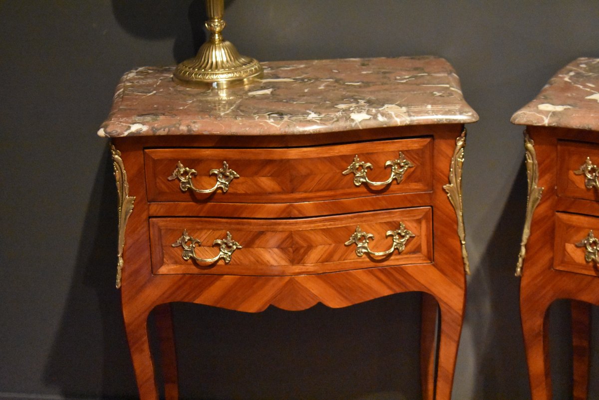 Pair Of Marquetry Nightstands-photo-4
