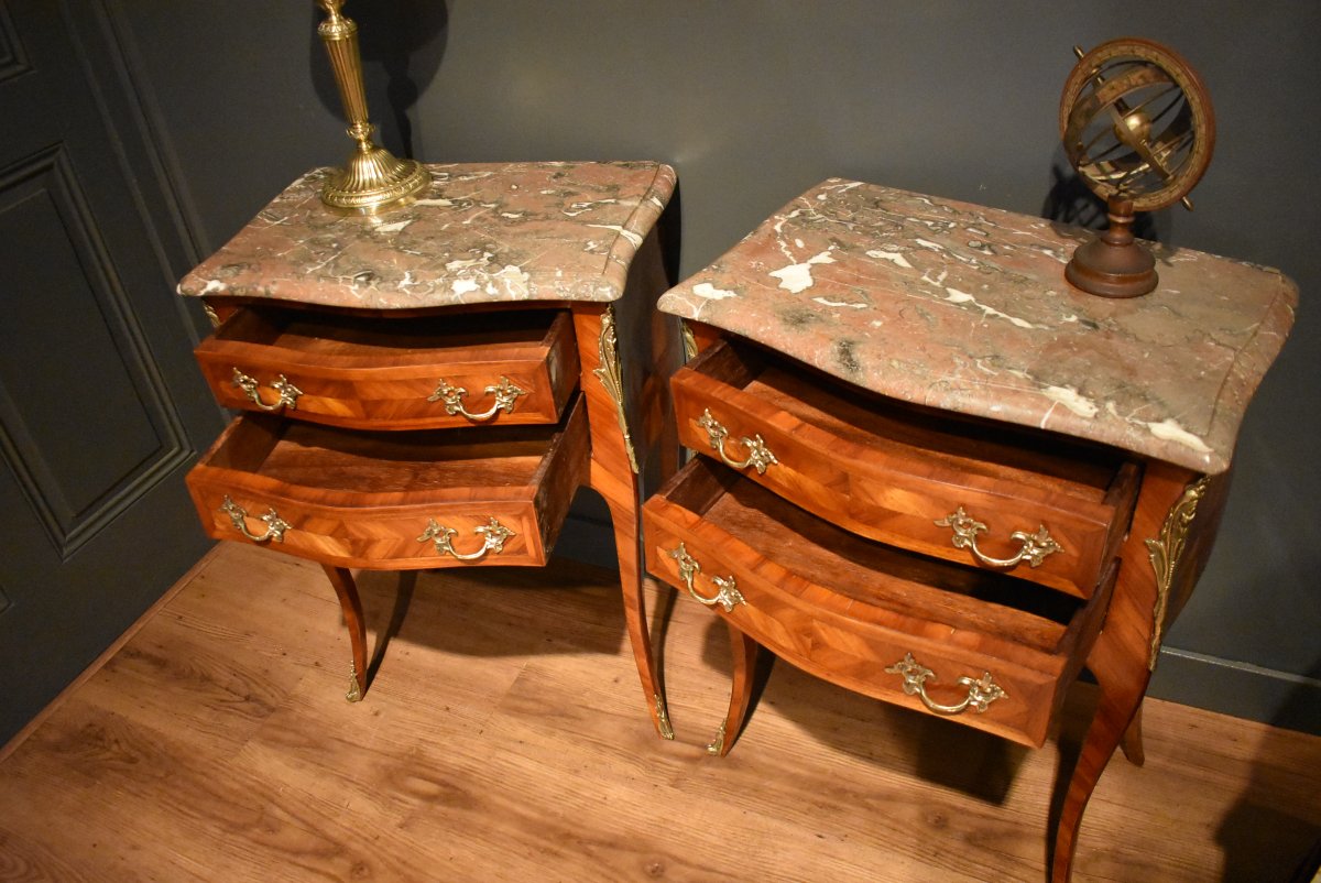 Pair Of Marquetry Nightstands-photo-3