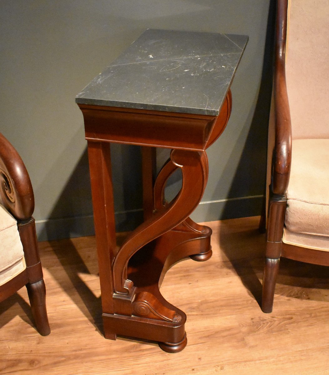 Very Small Mahogany Console Table-photo-3