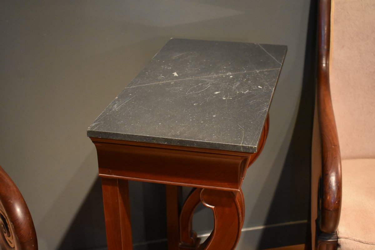 Very Small Mahogany Console Table-photo-4