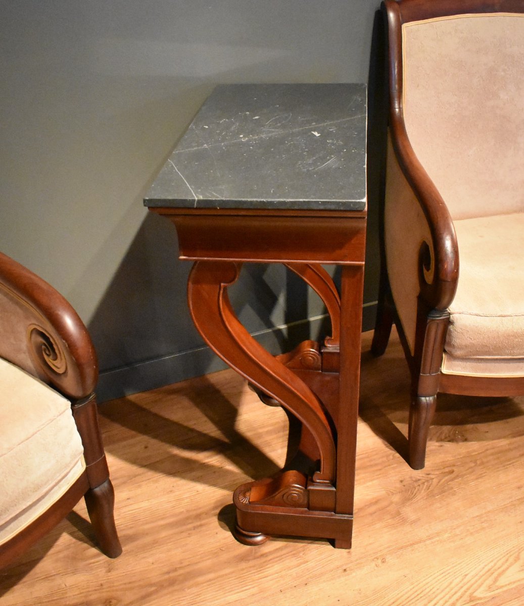Very Small Mahogany Console Table-photo-6