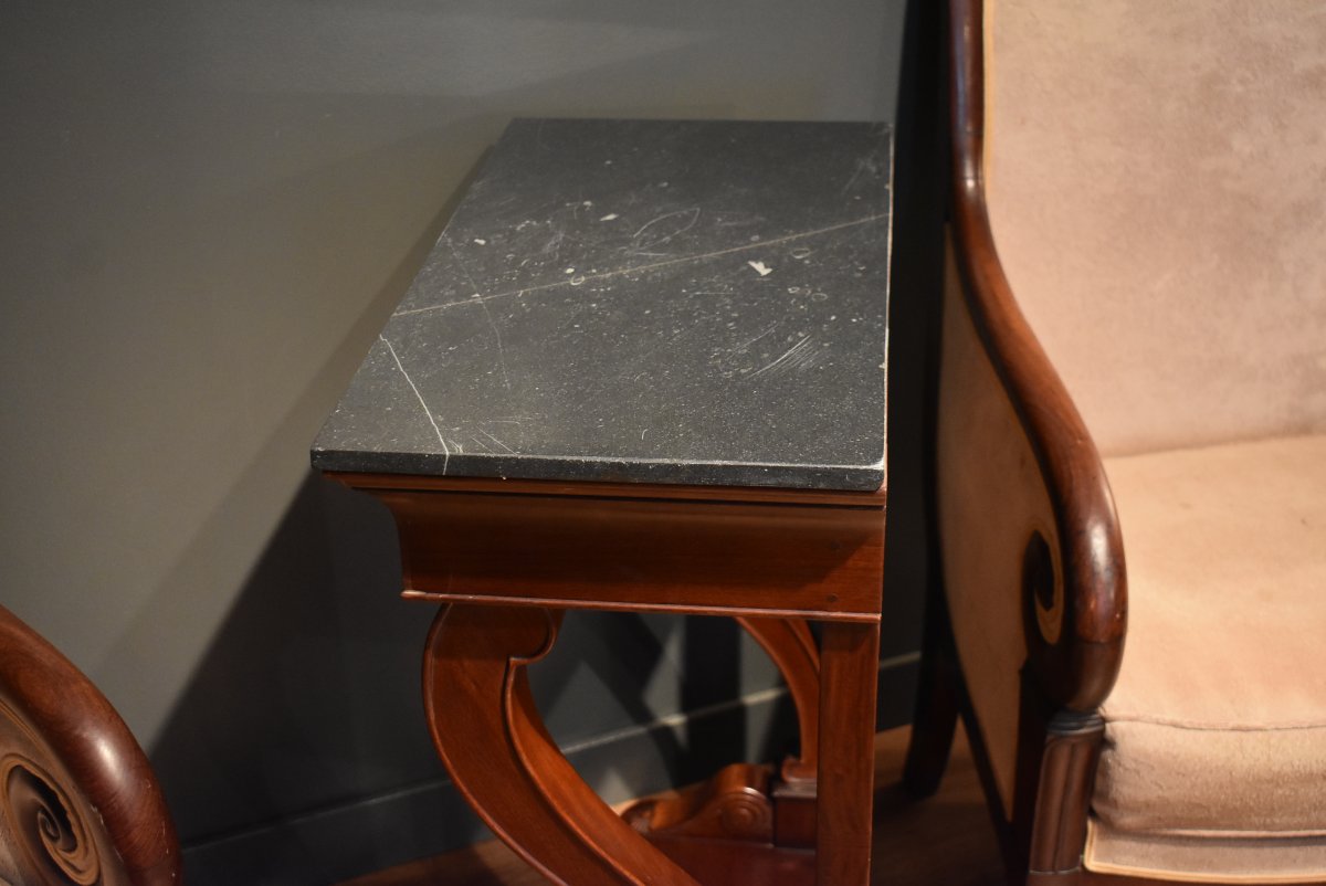 Very Small Mahogany Console Table-photo-7