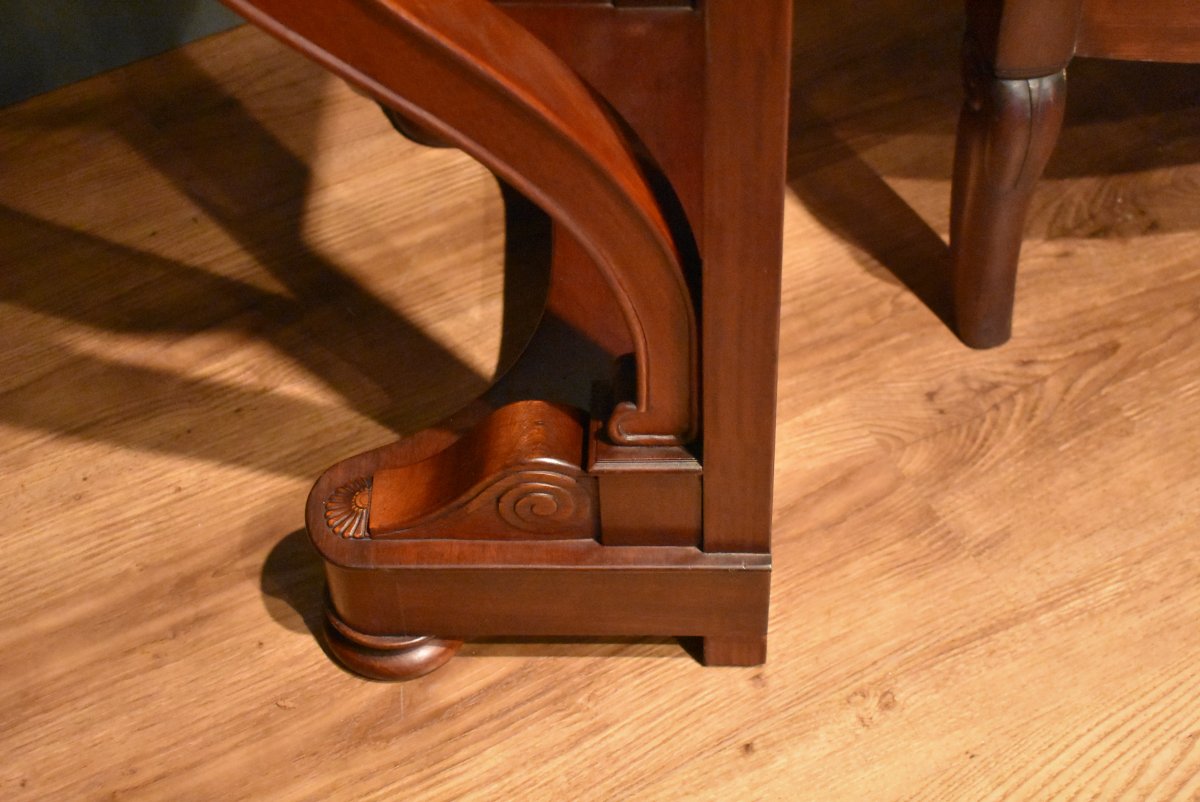 Very Small Mahogany Console Table-photo-8