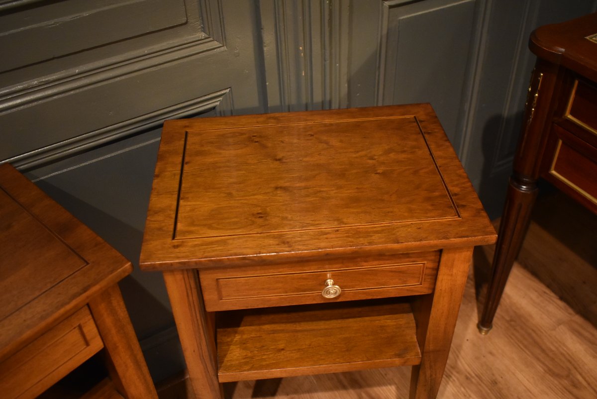 Pair Of Walnut Nightstands-photo-4