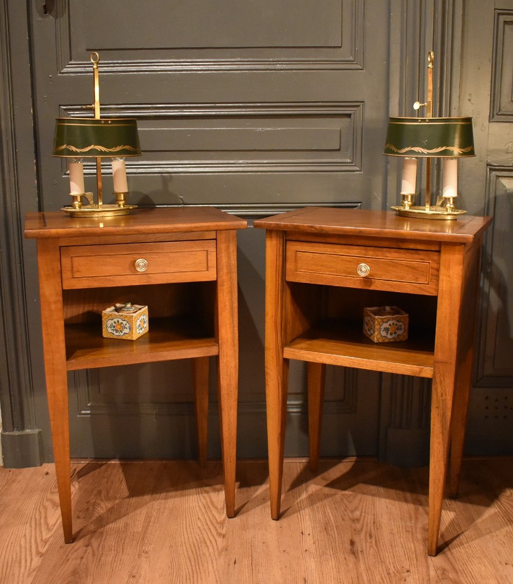 Pair Of Walnut Nightstands