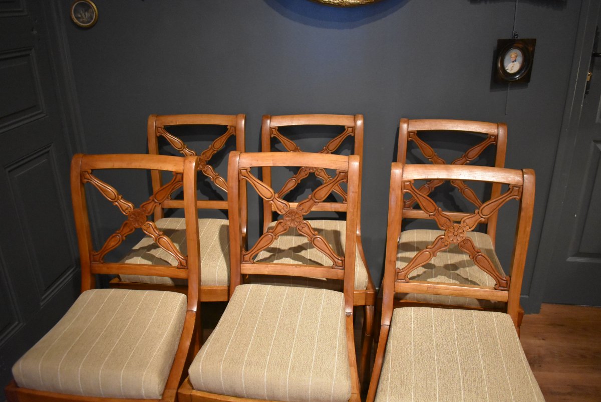 Suite de six chaises de style Restauration-photo-2
