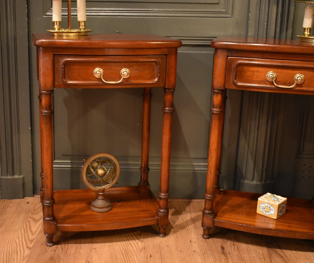 Pair Of Cherry Wood Nightstands-photo-4