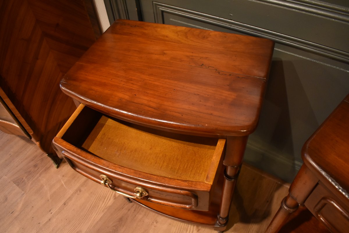 Pair Of Cherry Wood Nightstands-photo-2