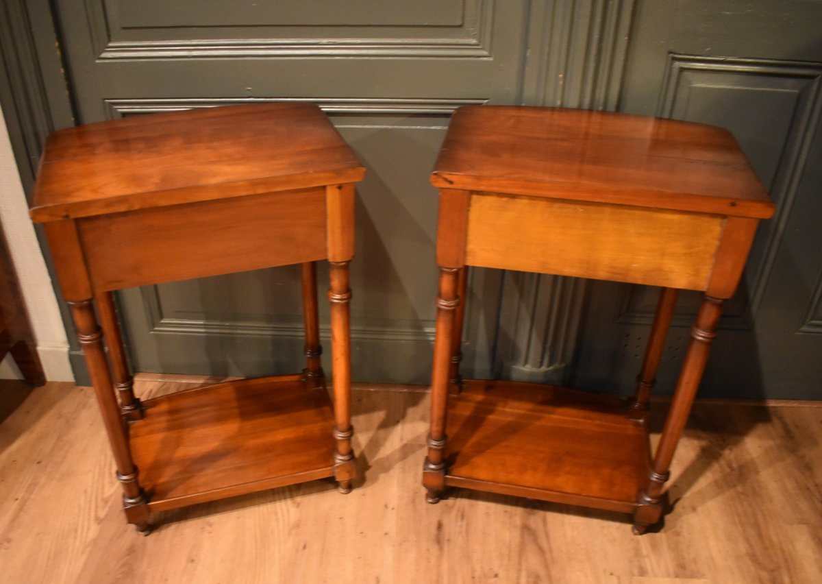 Pair Of Cherry Wood Nightstands-photo-5