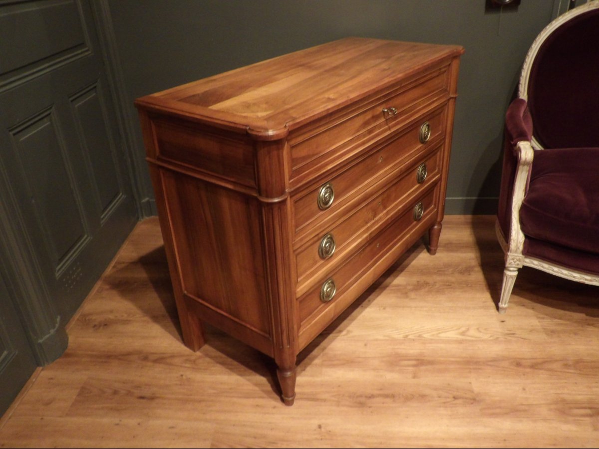 Commode  de style Louis XVI en noyer-photo-4