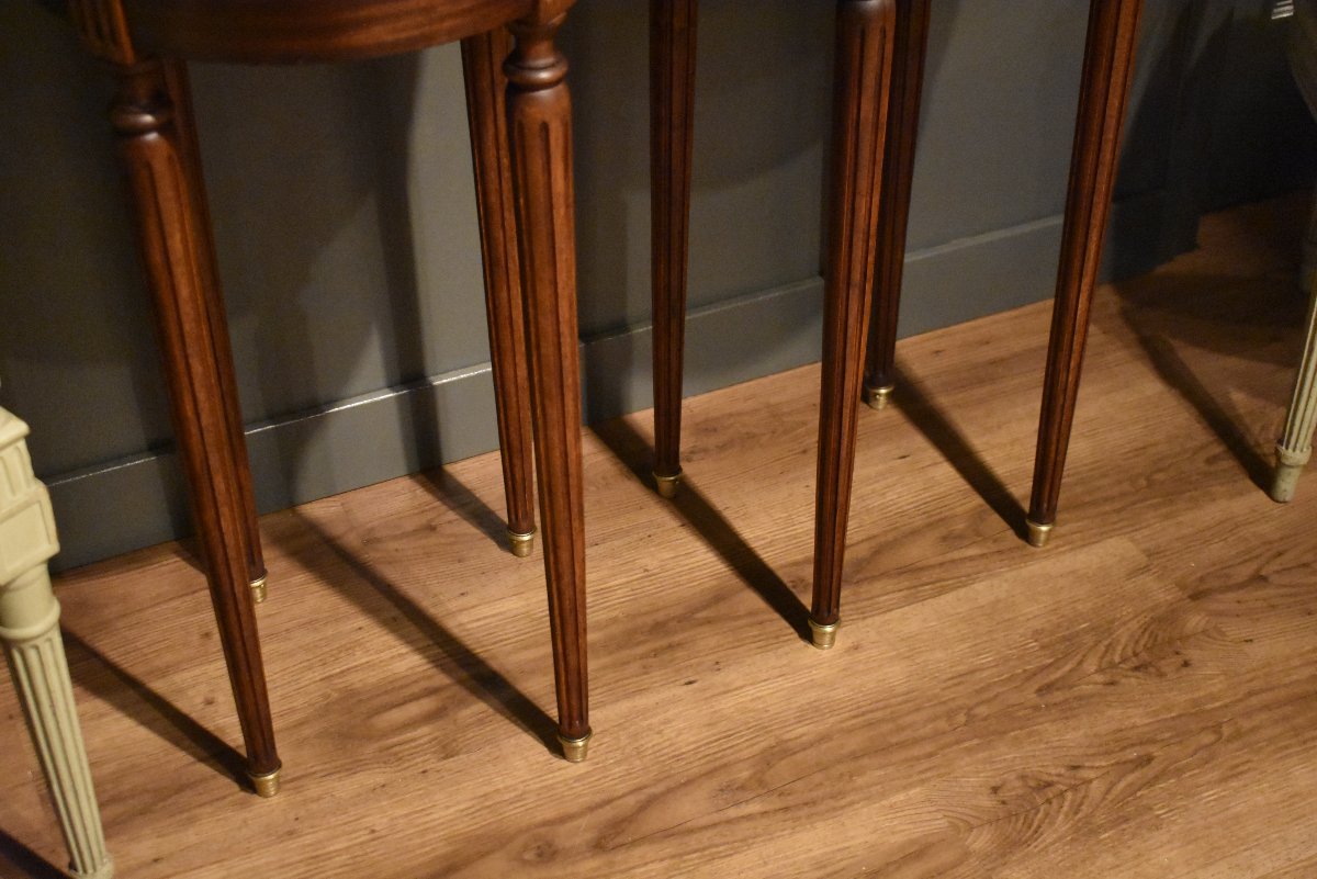 Paire de tables bouillotte de style Louis XVI-photo-7