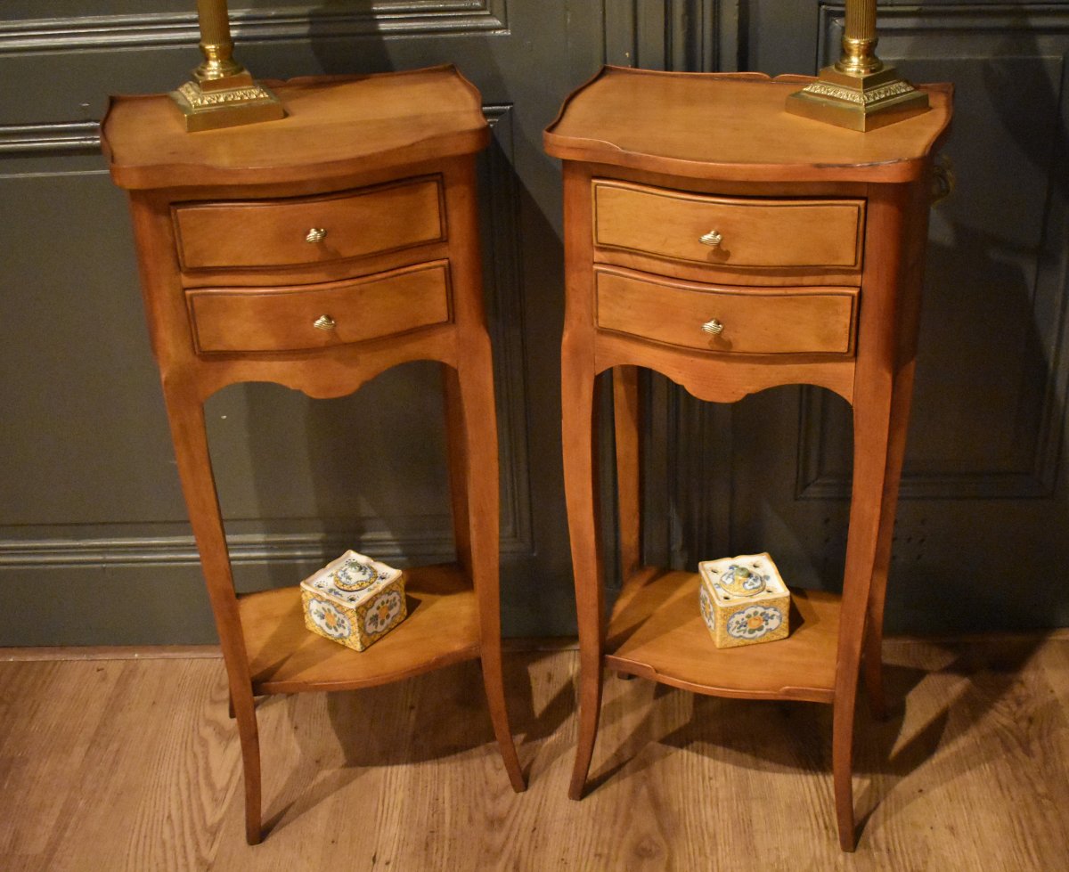 Pair Of Small Louis XV-style Nightstands-photo-2