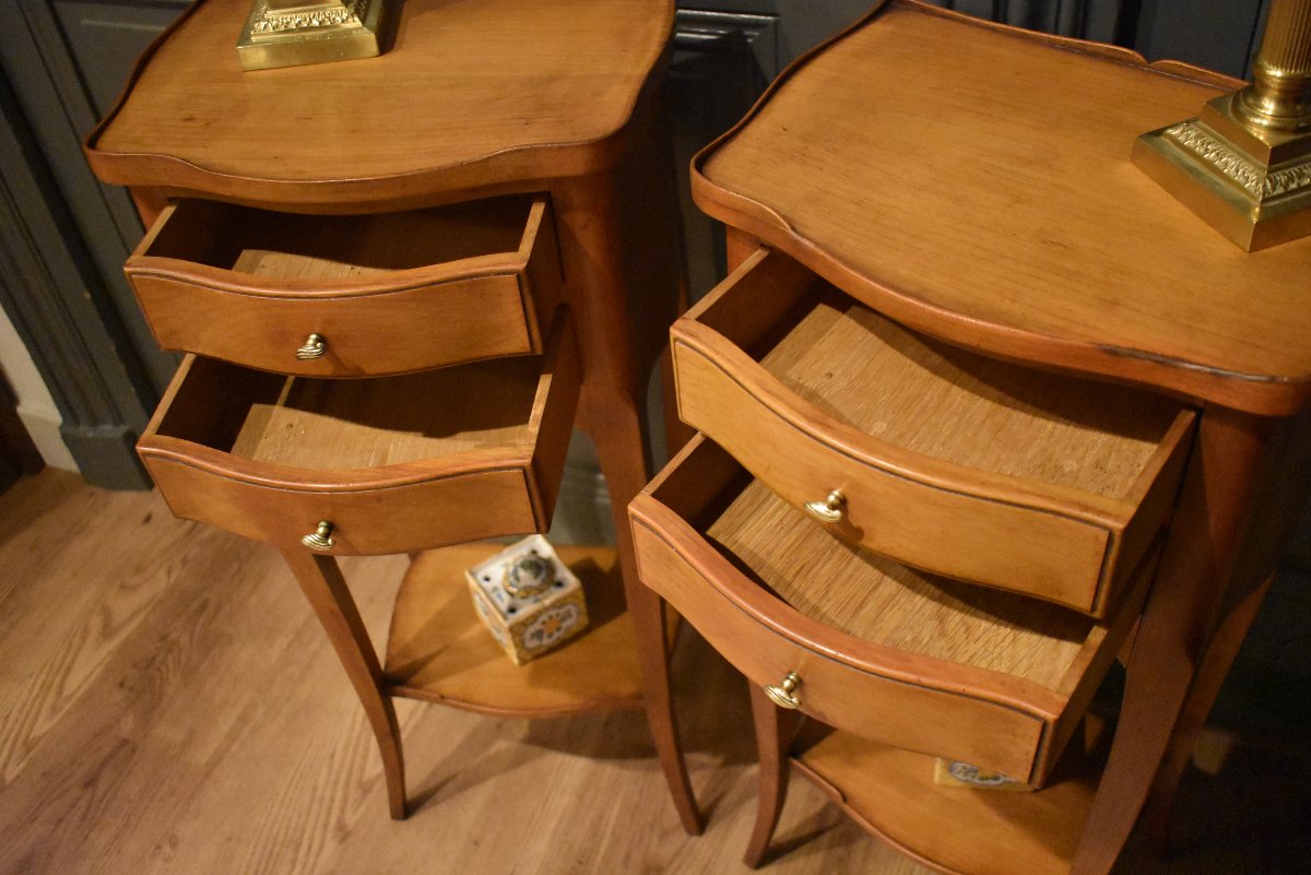 Pair Of Small Louis XV-style Nightstands-photo-1