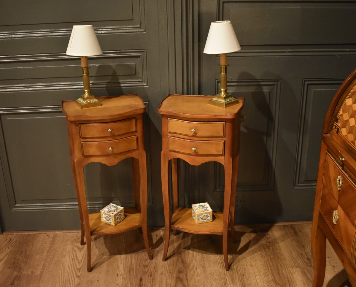 Pair Of Small Louis XV-style Nightstands