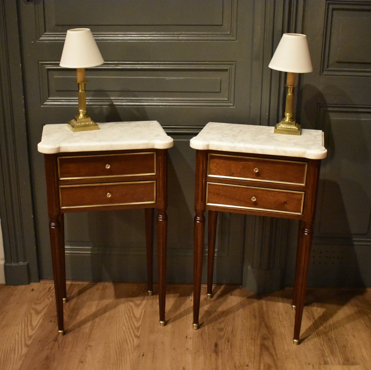 Pair Of Louis XVI-style Nightstands-photo-2