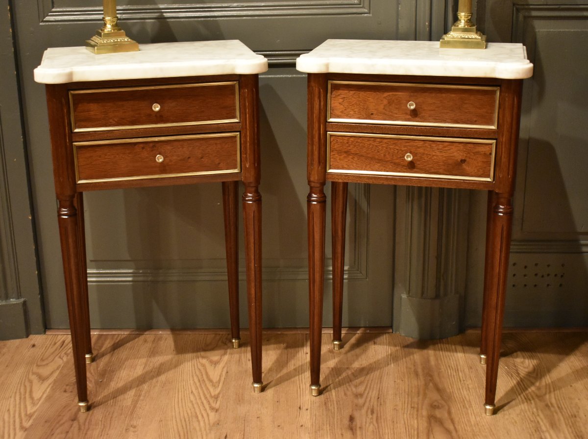 Pair Of Louis XVI-style Nightstands-photo-3