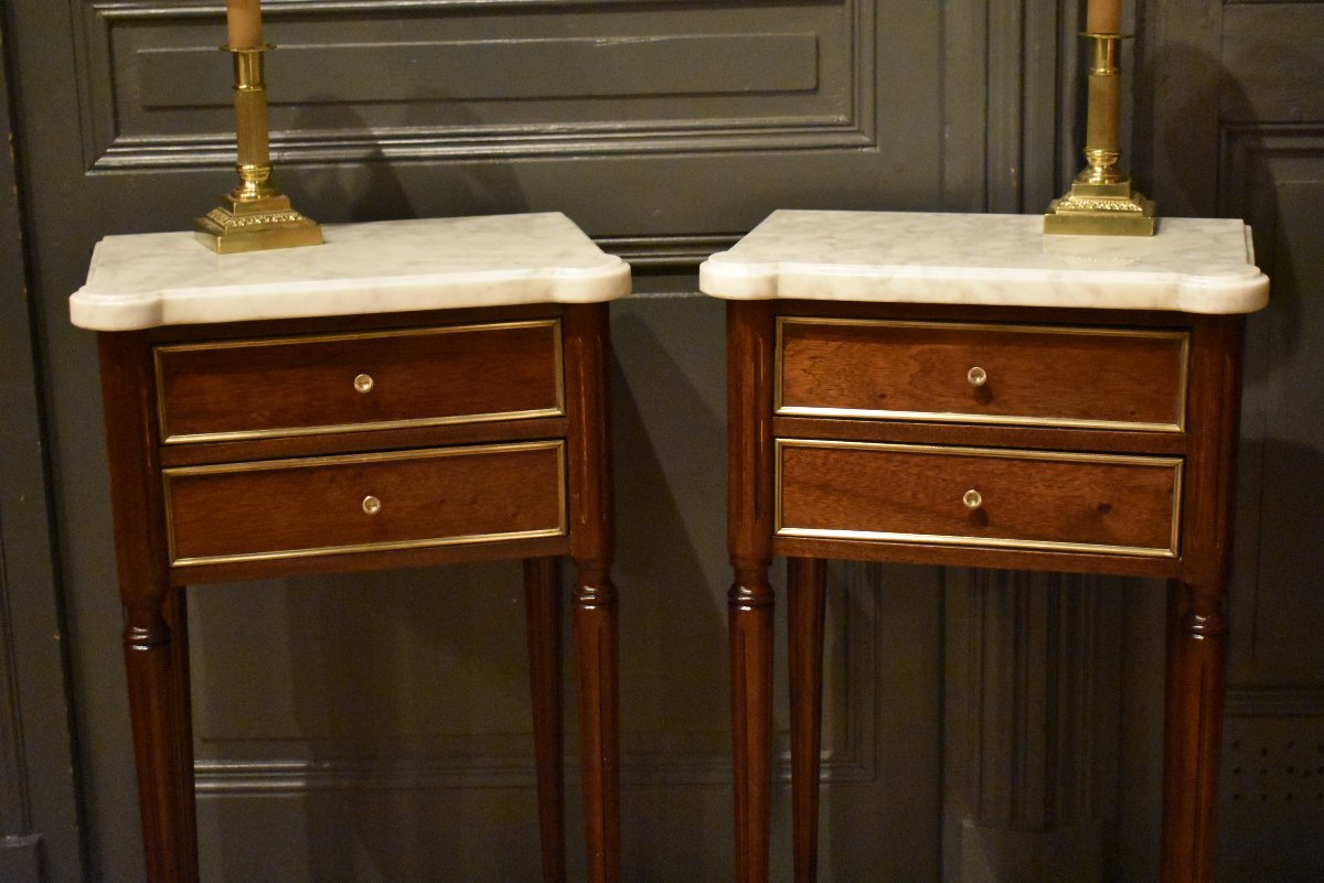 Pair Of Louis XVI-style Nightstands-photo-4