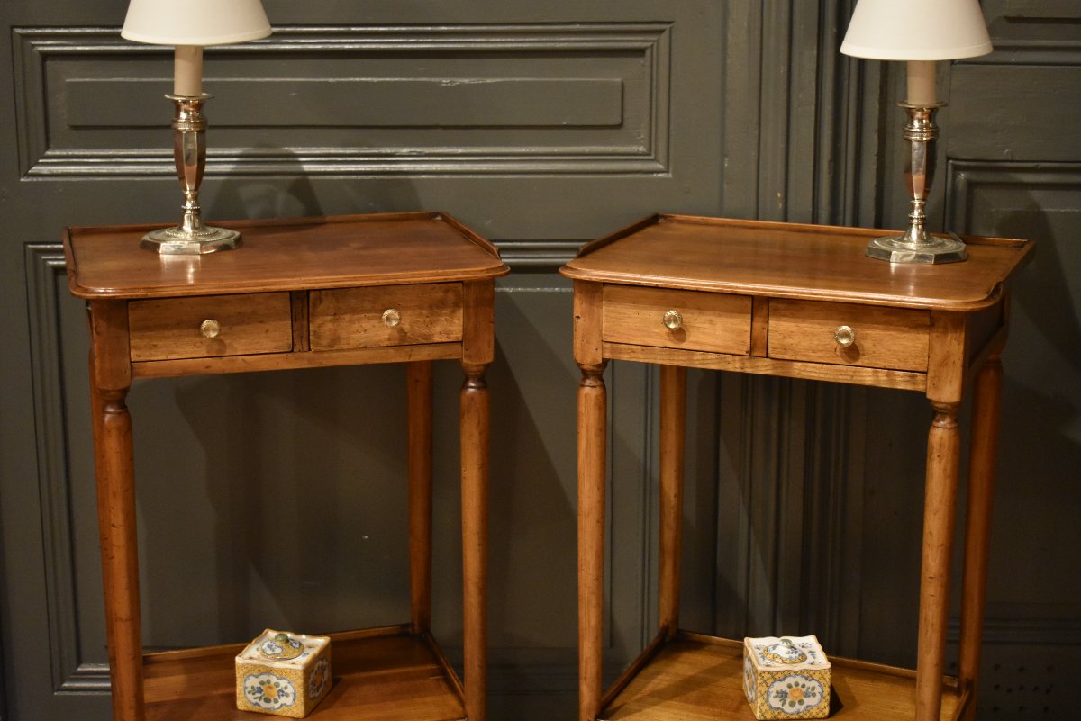 Paire de chevets en merisier-photo-3