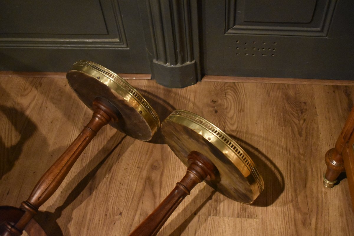 Pair Of Small Louis XVI-style Pedestal Tables-photo-4