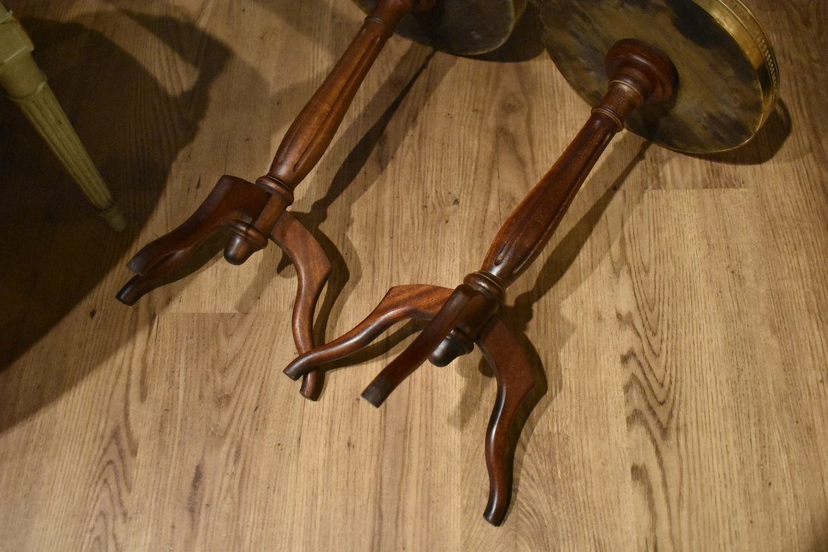 Pair Of Small Louis XVI-style Pedestal Tables-photo-5