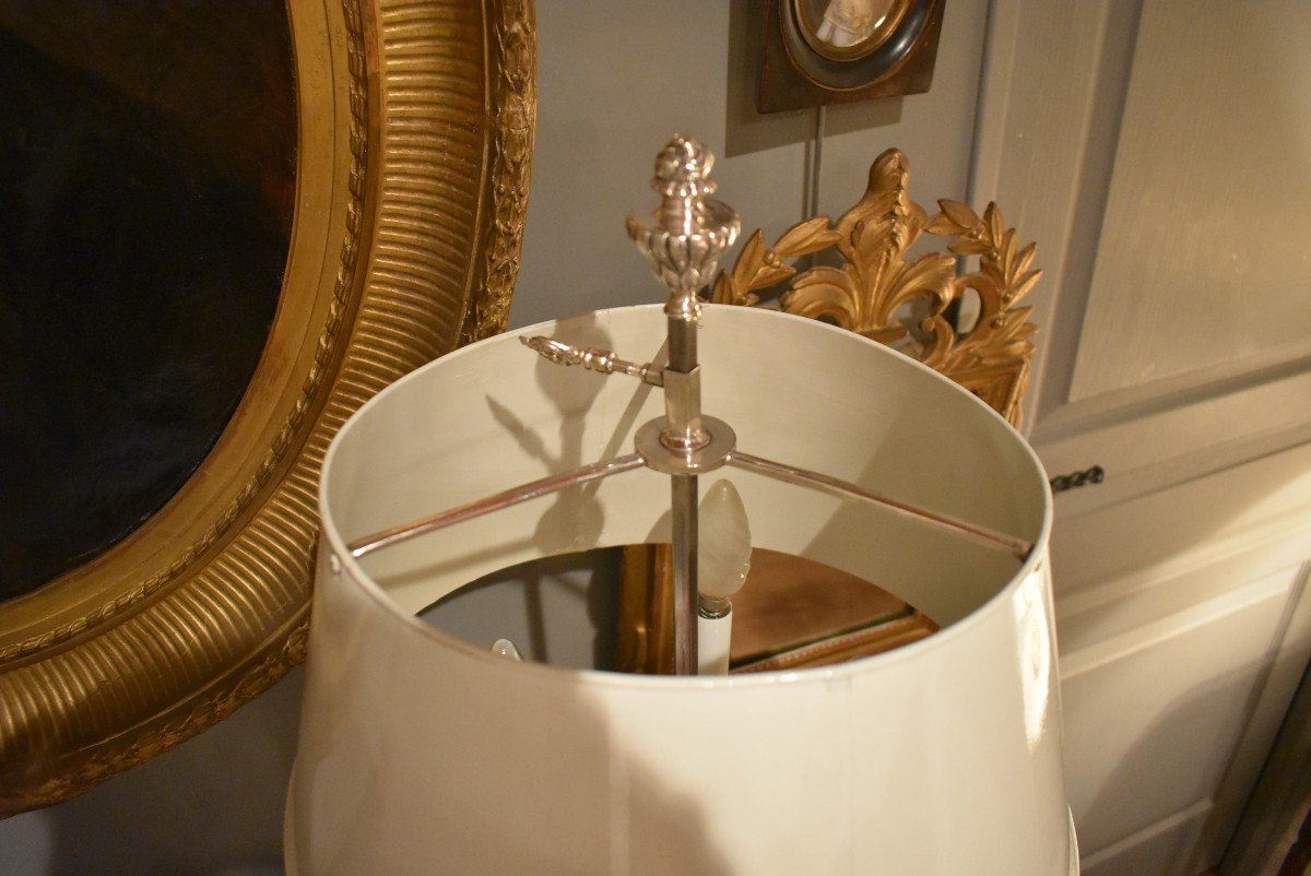 Lampe Bouillotte With Three Lights In Silver Bronze-photo-4
