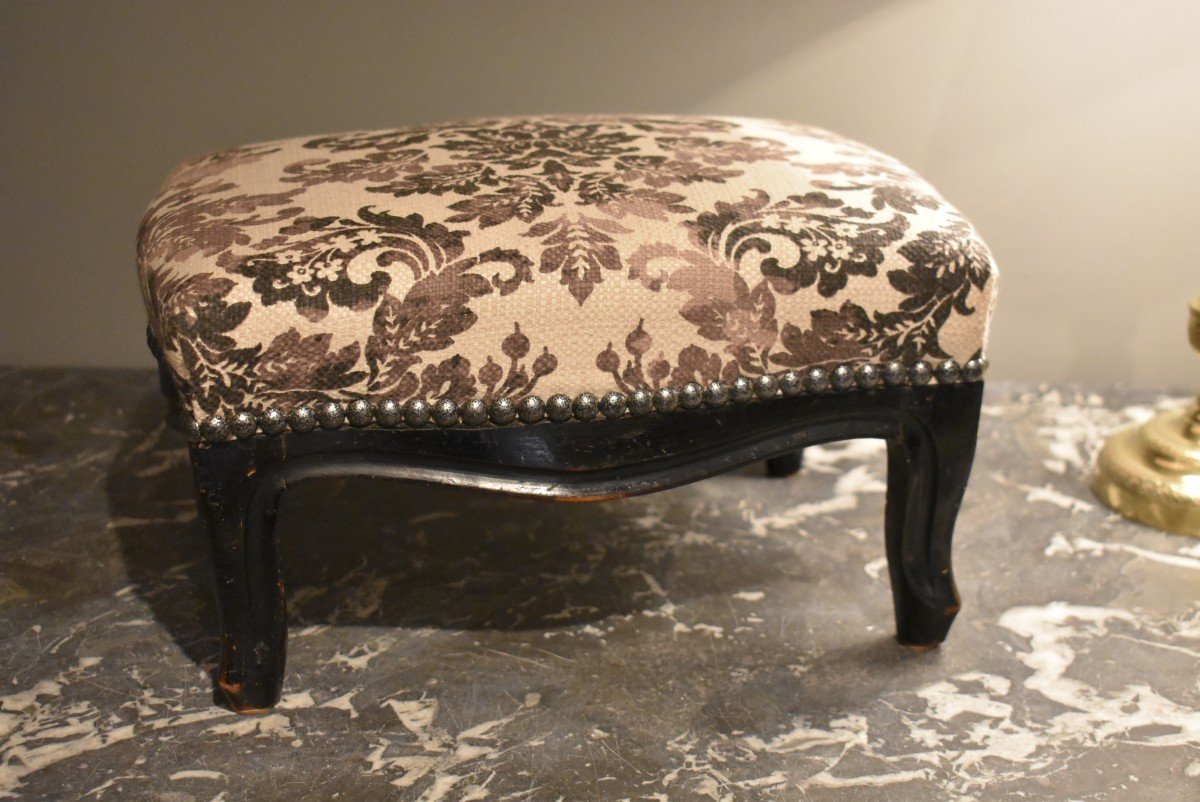 Blackened Wooden Feet Stool-photo-2