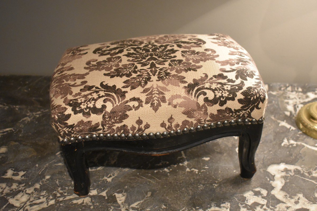 Blackened Wooden Feet Stool-photo-4