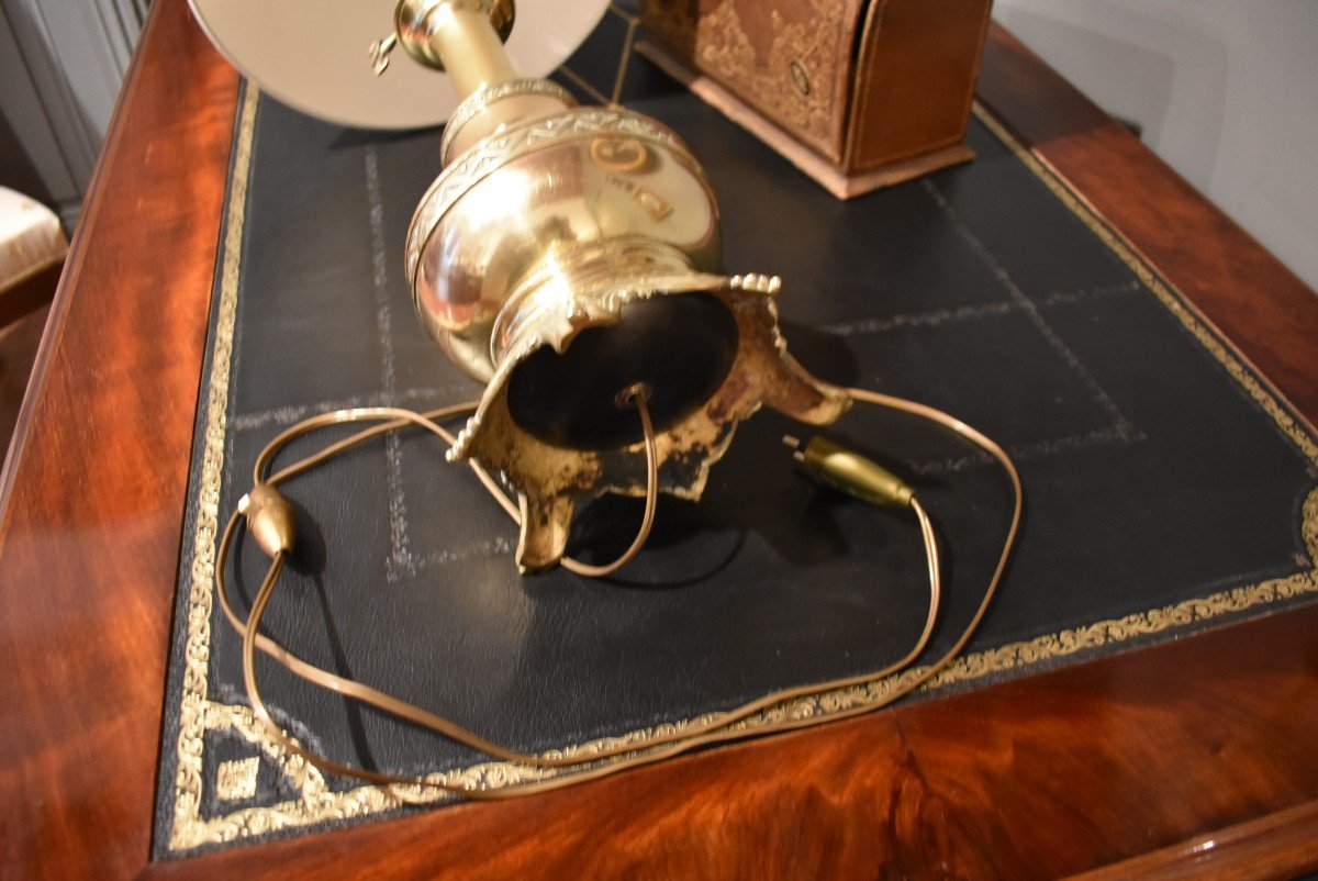 Lampe en laiton et bronze-photo-6