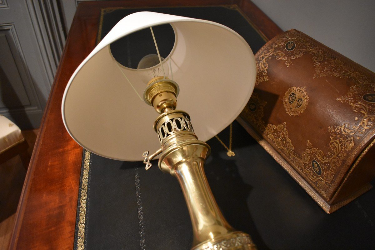 Lampe en laiton et bronze-photo-7