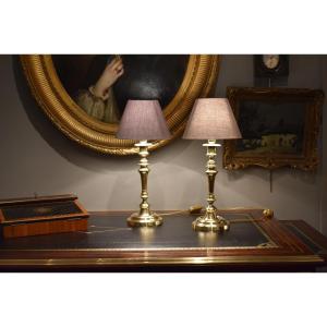 Pair Of Bronze Lamps