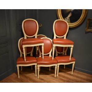 Suite De Six Chaises  De Style Louis XVI