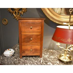 Small Walnut Cabinet With Three Drawers