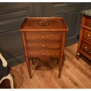 Louis XVI Style Bedside Table In Marquetry
