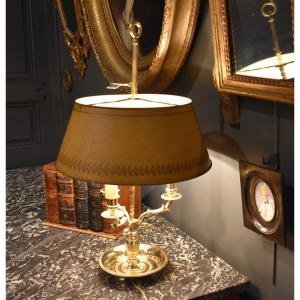 Bouillotte Lamp With Ivory Lampshade