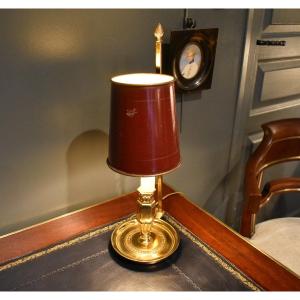Lampe Bougeoir Avec Abat Jour En Tôle Peinte Rouge 