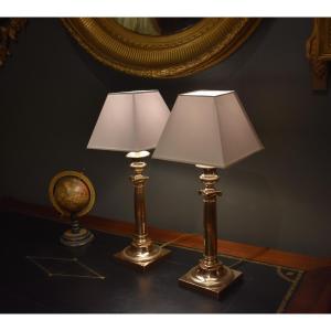 Paire De Lampes Empire