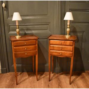 Pair Of Walnut Bedside Tables