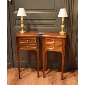 Paire de petits chevets  de style Louis XVI