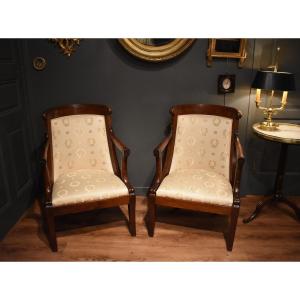 Paire de fauteuils Empire
