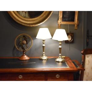 Paire de lampes en bronze