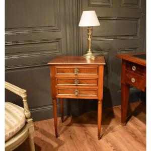 Directoire Walnut Bedside Table