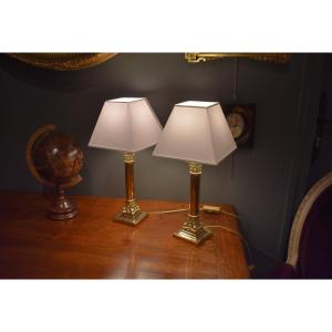 Paire de petites lampes de style Empire
