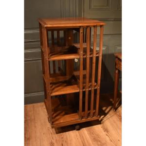Revolving Walnut Bookcase