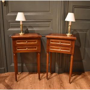 Pair Of Louis XVI Style Bedside Tables
