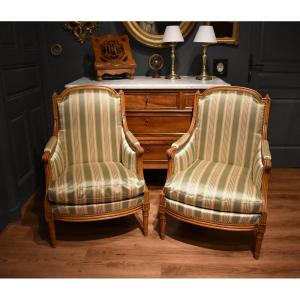 A Pair Of Louis XVI-style *bergères* By Mailfert