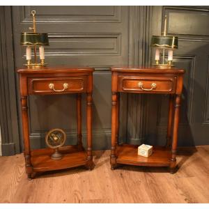 Pair Of Cherry Wood Nightstands
