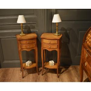 Pair Of Small Louis XV-style Nightstands