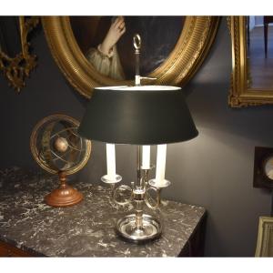 Three-light Bouillotte Lamp With Hunting Horns